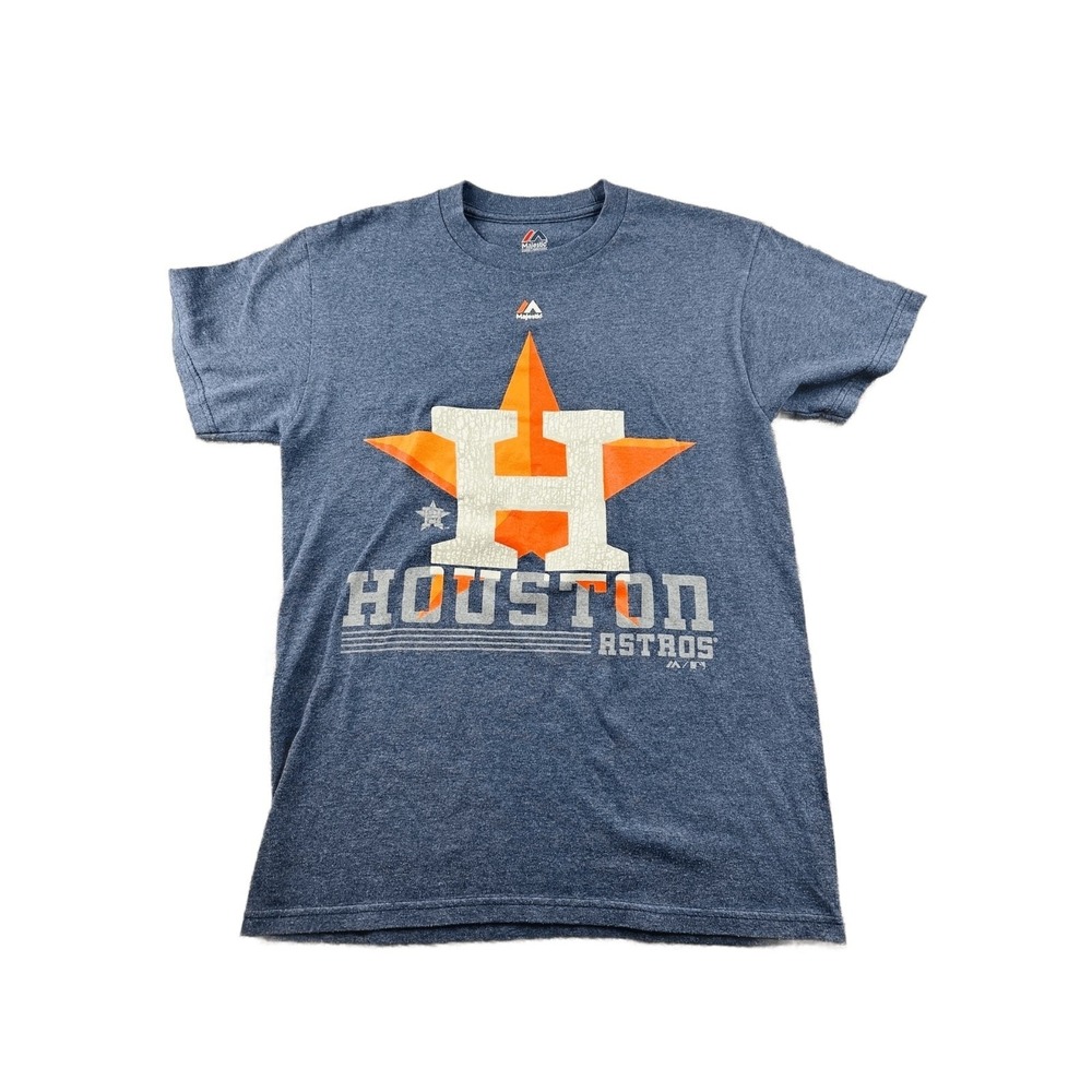 Majestic Houston Astros T-Shirt Men S Blue Regular Heather MLB Baseball‎ Gameday